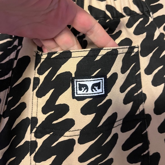 Obey Black and Tan Patterned Cropped Jeans - Picture 10 of 14